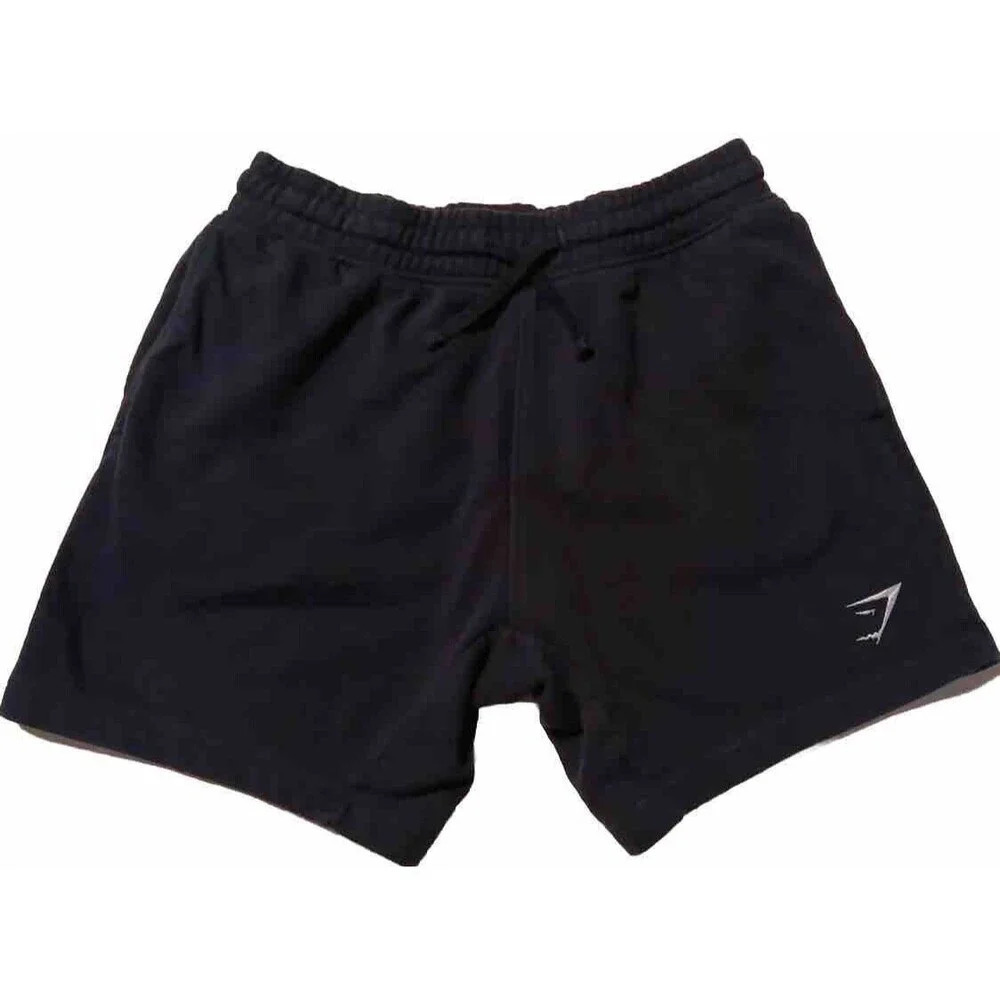 Women’s Gymshark Cotton Stretch Gym Athletic Shorts Drawstring Comfort Navy Med